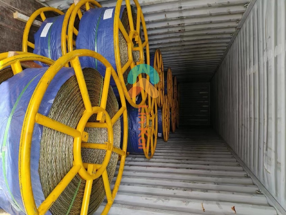 52reels အင်ဒိုနီးရှားသို့ 52reels ပေါင်းစည်းထားသော conductor နှစ်ခုအတွက် 16MM Anti Twist Steel Wire Rope